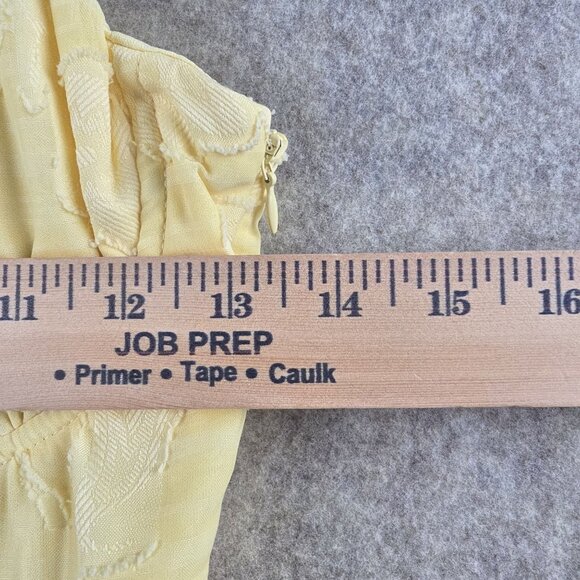 Yellow Embroidered Midi Dress With Spaghetti Straps & Sweetheart Neckline - Picture 9 of 9